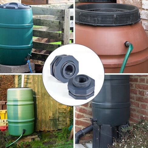 4pcs 1/2 بوصة موصل تركيب حاجز NPT ، محول تركيبات حاجز PVC مع 4 حشوات محول خرطوم حديقة لبرميل المطر خرطوم دلو. in Saudi Arabia