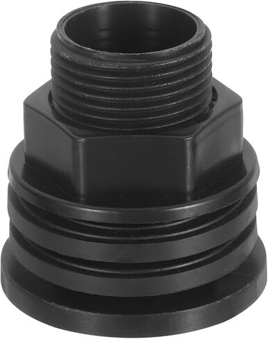 uxcell Bulkhead Fitting, 3/4" GHT x 1/2" Female Plastic Bulkhead Water Tank Connector for Garden Hose Adapter Water Tank Aquariums Pools, Black in Saudi Arabia