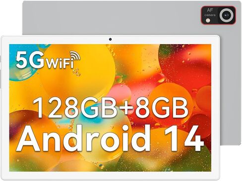 2025 Latest Android 14 Tablet, 10 Inch, 128GB+8GB+512GB Expandable, Octa-Core Processor, 2 in 1 with Keyboard Case Mouse, 7000mAh Battery, 5G WiFi, Dual Camera, BT5.0 in Saudi Arabia