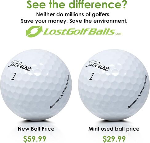 Lostgolfballs - كرات Golf Titleist Pro V1 في حالة جيدة ، جودة AAA ، كرات الجولف المستعملة المعاد تدويرها ، على الكرة رقم 1 باللغة الجولف ، الأبيض in Kuwait