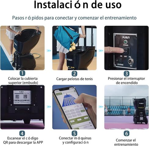 PT-9001Pro Tennis Ball Machine - Professional Tennis Server with APP Control, 35 Landing Points & Variable Speed, Portable Auto Ball Launcher with Extended Battery Life (7-10H Runtime) in Kuwait