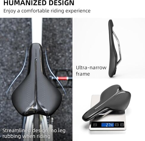 ROCKBROS Bike Seat, Comfortable Bike Seat Cushion for Men Women，Lightweight Adjustable Bicycle Seat with Ventilation & Shock-Absorbing, Waterproof Bike Saddle for Road/Indoor Bikes in Saudi Arabia
