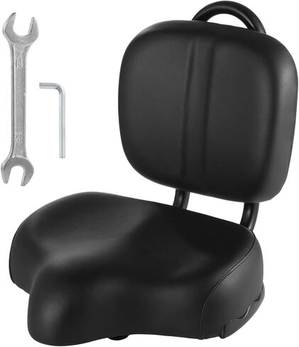 مقعد الدراجة مع مسند الظهر ، مقعد دراجة عريض إضافي مع دعم الظهر ، مقعد الدراجات للغاية مع سرج PU سرج مبطن لدراجة الجبال الإلكترونية ثلاثية الثلاثية ، ويشمل أدوات التثبيت in Kuwait