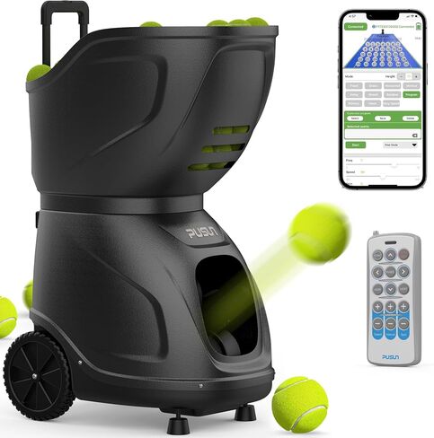 PT-9001Pro Tennis Ball Machine - Professional Tennis Server with APP Control, 35 Landing Points & Variable Speed, Portable Auto Ball Launcher with Extended Battery Life (7-10H Runtime) in Kuwait