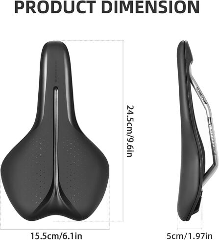 ROCKBROS Bike Seat, Comfortable Bike Seat Cushion for Men Women，Lightweight Adjustable Bicycle Seat with Ventilation & Shock-Absorbing, Waterproof Bike Saddle for Road/Indoor Bikes in Saudi Arabia