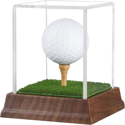 Golf Ball Display Case Hole in One Golf Ball Display Case Walnut Wood Base Acrylic Golf Ball Holder Display Uv Protection Golfball Stand,Golf Office Decor Gifts for Men in Saudi Arabia