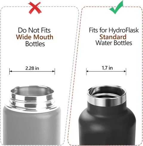 غطاء تلقائي للوجه لزجاجة الفم القياسية قارورة المائية ، غطاء صنبور لزجاجة الفم الضيقة Hydroflask ، غطاء بديل مع قفل زر in Kuwait