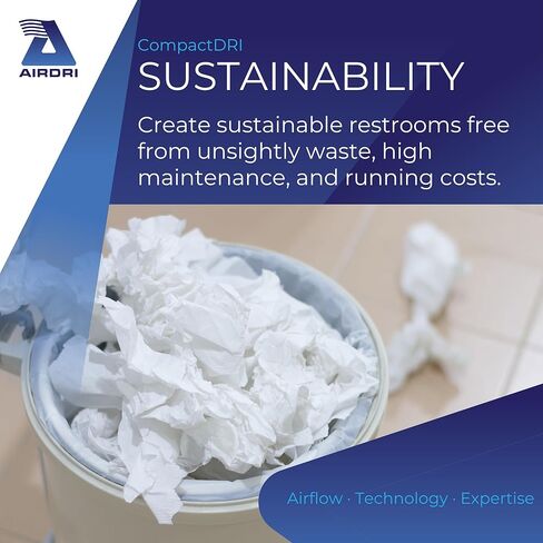 CompactDRI Automatic Hand Dryer - 1.0kW Low Noise Motor - 15-Second Dry Time - 70dBa Noise Output - ADA Compliant - Ideal for Commercial Spaces and Public Facilities - White in Saudi Arabia