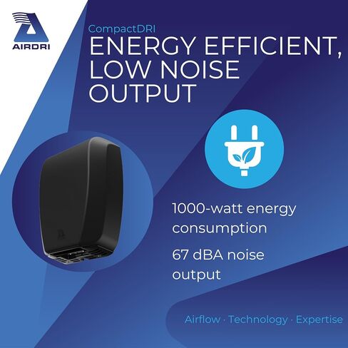CompactDRI Automatic Hand Dryer - 1.0kW Low Noise Motor - 15-Second Dry Time - 70dBa Noise Output - ADA Compliant - Ideal for Commercial Spaces and Public Facilities - White in Saudi Arabia