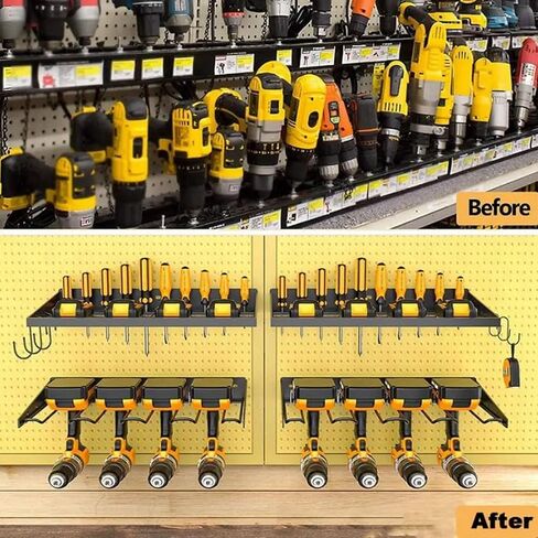 Power Tool Organizer, Iron Wall Mount Drill Holder Strong Load Bearing Storage Rack for Garage, Tool Room, Workshop, Garage Organization Utility Rack in Saudi Arabia