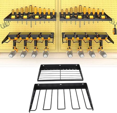 Power Tool Organizer, Iron Wall Mount Drill Holder Strong Load Bearing Storage Rack for Garage, Tool Room, Workshop, Garage Organization Utility Rack in Saudi Arabia