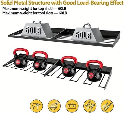 Power Tool Organizer, Iron Wall Mount Drill Holder Strong Load Bearing Storage Rack for Garage, Tool Room, Workshop, Garage Organization Utility Rack in Saudi Arabia
