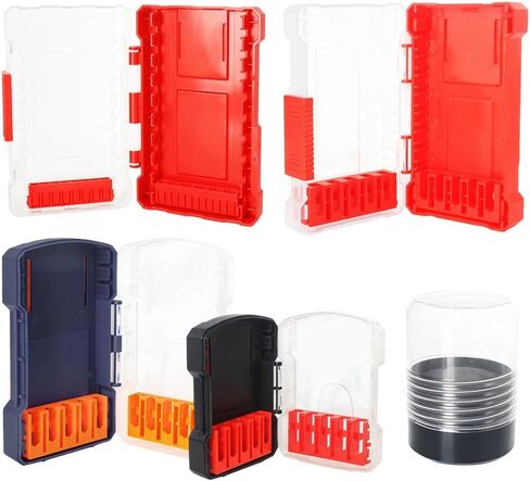 Compact Drill Bit Organizer Case, Hard Plastic Storage Box for Hex Shank Tools, 10-Slot Parts Holder, Lightweight Workshop Accessory(blue) in Saudi Arabia