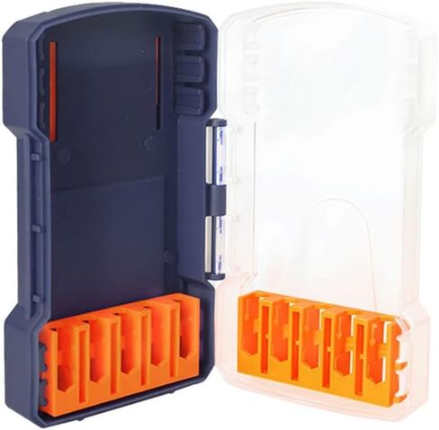 Compact Drill Bit Organizer Case, Hard Plastic Storage Box for Hex Shank Tools, 10-Slot Parts Holder, Lightweight Workshop Accessory(blue) in Saudi Arabia