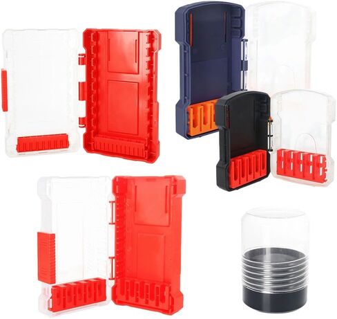 Compact Drill Bit Organizer Case, Hard Plastic Storage Box for Hex Shank Tools, 10-Slot Parts Holder, Lightweight Workshop Accessory(blue) in Saudi Arabia