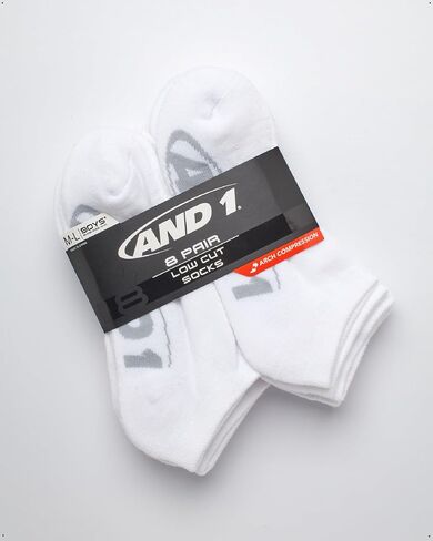 AND1 Boys' Socks - Athletic Cushion Low Cut Socks (8 Pack) in Kuwait