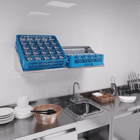 AmGood 42 in. Stainless Steel Tubular Glass Rack Shelf. Holds 2 Dish Racks. NSF. in Kuwait