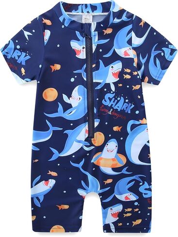 Baby Boy Swimsuit Toddler Bathing Suits for Boys Rash Guard Infant One Piece Zipper Summer Beach Swimwear in Saudi Arabia