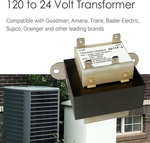 4011F-3 120V إلى 24V محول ، متوافق مع Trane 40VA HVAC FURNACE Transformers ، محول من 120 إلى 24 فولت لأجزاء فرن Trane ، يحل محل TRR01729 TRR1729 TRR00784 TRR0784 مع جبل القدم in Kuwait