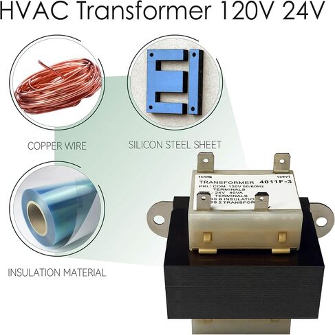 4011F-3 120V إلى 24V محول ، متوافق مع Trane 40VA HVAC FURNACE Transformers ، محول من 120 إلى 24 فولت لأجزاء فرن Trane ، يحل محل TRR01729 TRR1729 TRR00784 TRR0784 مع جبل القدم in Kuwait