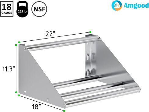 AmGood 42 in. Stainless Steel Tubular Glass Rack Shelf. Holds 2 Dish Racks. NSF. in Saudi Arabia