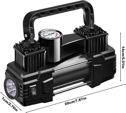 Digital Display 12V 150PSI Mini Dual Cylinder Heavy Duty Tire Inflator with LED Light in Saudi Arabia