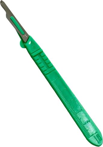 Individually Foil Wrapped Sterile Dispoable Scalpel #15, 10/Pack - Plastic Handle Graduated (0cm to 6cm) (5) in Saudi Arabia