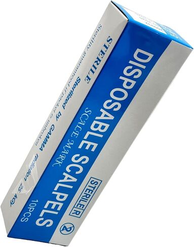 Individually Foil Wrapped Sterile Dispoable Scalpel #15, 10/Pack - Plastic Handle Graduated (0cm to 6cm) (5) in Saudi Arabia