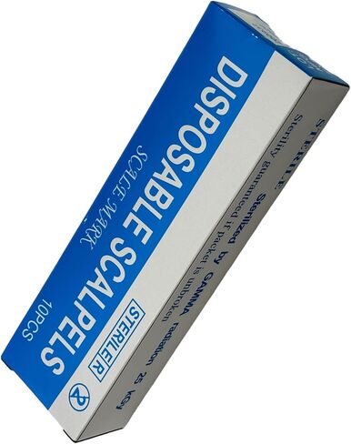 Sterile #11 Disposable Scalpels with Plastic Handle and Measuring Ruler Feature (0cm to 6cm) Individually Foil Wrapped (1) in Saudi Arabia