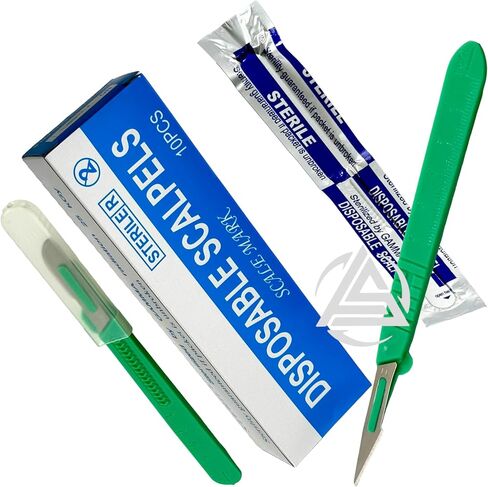 Sterile #11 Disposable Scalpels with Plastic Handle and Measuring Ruler Feature (0cm to 6cm) Individually Foil Wrapped (3) in Saudi Arabia