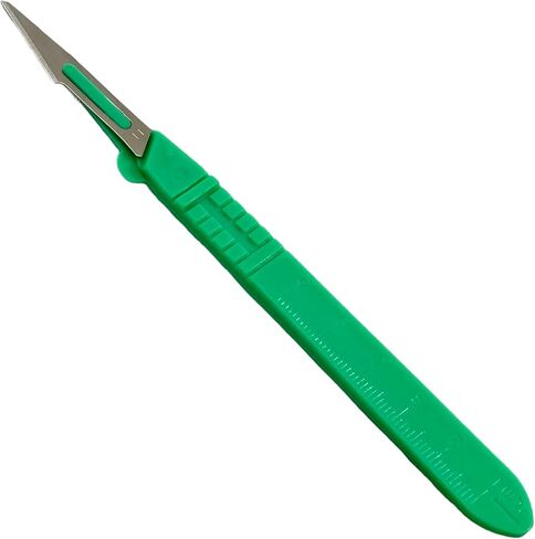 Sterile #11 Disposable Scalpels with Plastic Handle and Measuring Ruler Feature (0cm to 6cm) Individually Foil Wrapped (3) in Saudi Arabia
