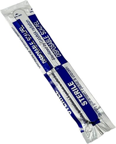 Sterile #11 Disposable Scalpels with Plastic Handle and Measuring Ruler Feature (0cm to 6cm) Individually Foil Wrapped (3) in Saudi Arabia