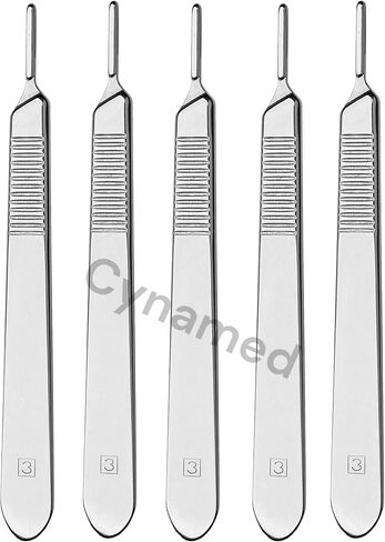 Scalpel Handle Flat Design, Plain with Grip Grooves - Stainless Steel Scalpel Handle - for Taxidermy, Crafts, Wood Carving, Wax Carving, and More. Blades Not Included (10, Handle #3 + Handle #4) in Saudi Arabia