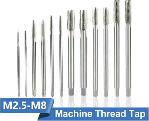 Drill Tap Bit Set, Long Shank Thread Tap M2.5-M8 Screw Taps 90-150 mm Straight Flute Screw Metalworking Tools in Saudi Arabia