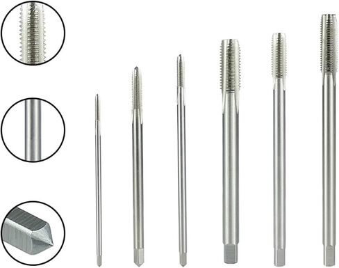 Drill Tap Bit Set, Long Shank Thread Tap M2.5-M8 Screw Taps 90-150 mm Straight Flute Screw Metalworking Tools in Saudi Arabia