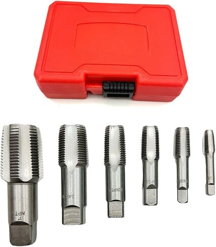 Drill Tap Bit Set, 5/6 Pcs Pipe Tap Set Threading Plumbing with Storage Case Thread Tapping Tool Kit in Saudi Arabia