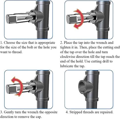 Drill Tap Bit Set, 5/6 Pcs Pipe Tap Set Threading Plumbing with Storage Case Thread Tapping Tool Kit in Saudi Arabia