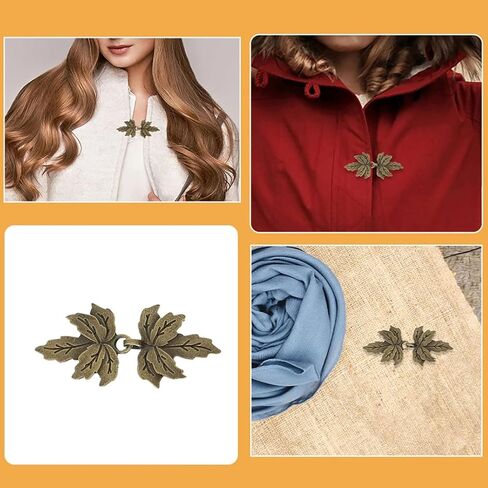 AYLIFU Cloak Clasp Shirt Clips Sweater Clips Antique Bronze 6.8×3.2cm/2.67×1.25inch for Sweater Shawl Cape Cardigan Collar Button Dress Shirt Brooch 4PCS in Saudi Arabia