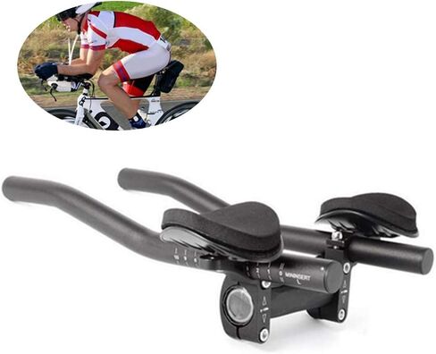 Aerobars Aluminium Aluminium TT المقاود تقع منصات مسند الذراعين ووسائد الإسفنج لركوب الدراجات على الطريق الترياتلون (كما هو موضح) in Kuwait