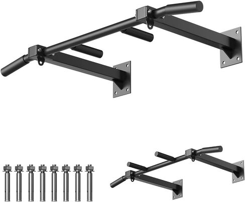 Wall Mount Pull Up Bar, Joist Mount Pull Up Bar, Beam and Rafter Mounted Chin Up Bar for Home Gym With Wood Mount and Wall Mount Screws in Kuwait