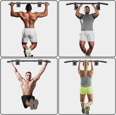 Wall Mount Pull Up Bar, Joist Mount Pull Up Bar, Beam and Rafter Mounted Chin Up Bar for Home Gym With Wood Mount and Wall Mount Screws in Kuwait