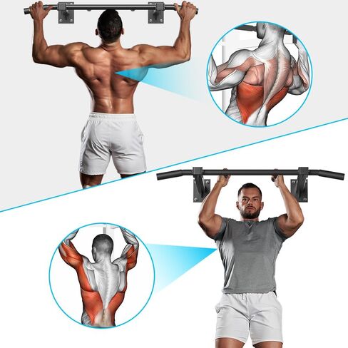Wall Mount Pull Up Bar, Joist Mount Pull Up Bar, Beam and Rafter Mounted Chin Up Bar for Home Gym With Wood Mount and Wall Mount Screws in Kuwait