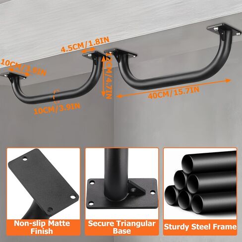 Tobwolf 2pcs الحائط جبل جبل السحب لأعلى ، التدريب على القوة الثقيلة الذقن قضبان ، إطار الباب السحب قضبان السقف مثبتة ، سميكة الصلب الشنق الشنق in Saudi Arabia