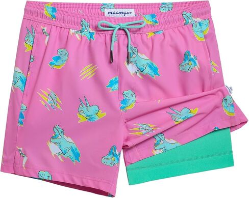 maamgic Mens 5 Inch Stretch Swimming Shorts Compression Liner Swim Trunks Swimwear Bathing Suits Beach Wear Swim Suits in Kuwait