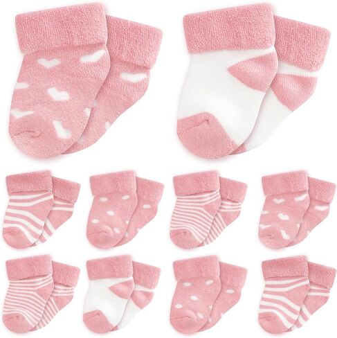 10 أزواج Preemie Baby Socks Cotton Cutton Cuff Socks for Boys Girls Newborn in Kuwait