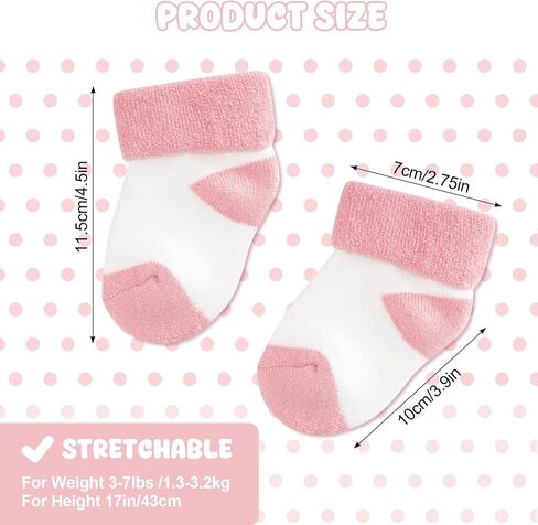 10 أزواج Preemie Baby Socks Cotton Cutton Cuff Socks for Boys Girls Newborn in Kuwait