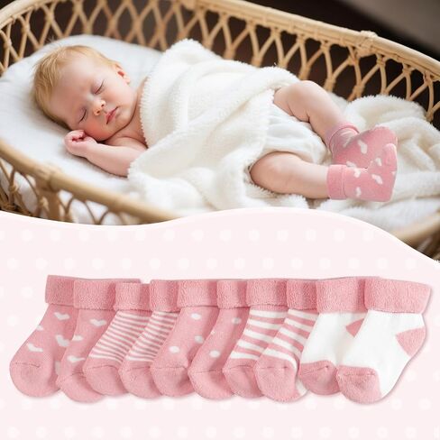 10 أزواج Preemie Baby Socks Cotton Cutton Cuff Socks for Boys Girls Newborn in Kuwait
