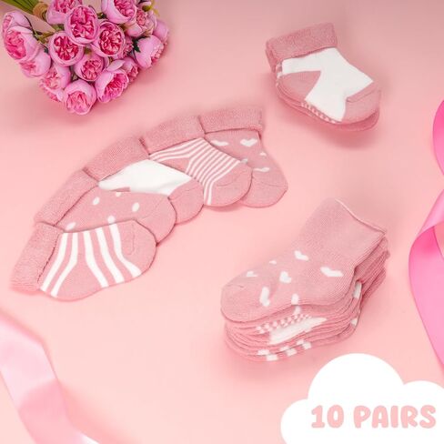 10 أزواج Preemie Baby Socks Cotton Cutton Cuff Socks for Boys Girls Newborn in Kuwait