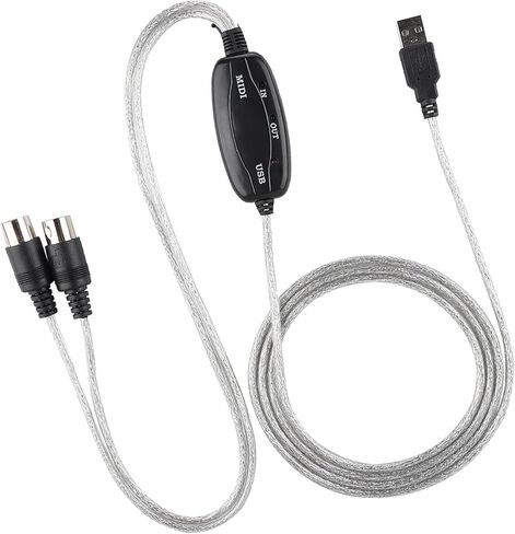 Sonew Plug & Play MIDI to USB Cable Converter ?MIDI Interface Adapter for Keyboard Music Editing ?AutoInstall Drivers, Record & Dub Instruments in Saudi Arabia