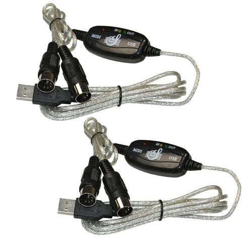 2Pcs USB in-Out MIDI Interface 6.6ft / 2m Cable Converter Compatible with PC Music Keyboard Adapter Cord in Saudi Arabia